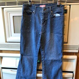 Candie's Girls Floral Embroidered Boot Cut Jeans Size 14